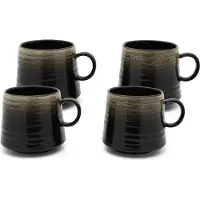 Bredemeijer Teetasse Bredemeijer Silhouet Orino Warm Grau Schwarz 225 ml (Set von 4)