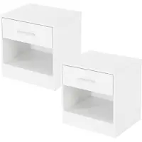 ML-Design | Nachttisch Ally Wit Spaanplaat 36.5x38.5x30 cm | NADUVI
