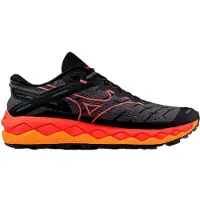 Mizuno Wave Mujin 10 Herren Trail-Laufschuhe Schwarz/Cayenne/Nasturtium Größe 8