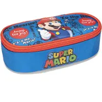 Super mario Ovales Schülermäppchen Blue 22 x 10 x 7 cm