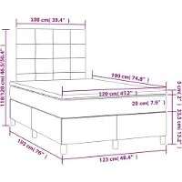 vidaXL Boxspringbett mit Matratze Dunkelbraun 120x190 cm Stoff