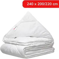 Alpina Bettdecke 240x200/220 cm - 4 Jahreszeiten Bettdecke 2 Personen - Maschinenwaschbar bei 40 Grad - Schnell trocknendes und atmungsaktives Material - Sommer und Winter Bettdecke - Polyester - Weiß