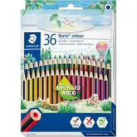 Staedtler Buntstifte Noris colour 185, HB, 6-Kant, rutschfest & bruchfest, nachhaltiges & PEFC-zertifiziertes WOPEX-Material, farbsortiert, 36 Stück