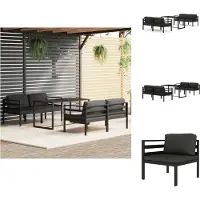 vidaXL 5-tlg. Garten-Lounge-Set mit Kissen Aluminium Anthrazit