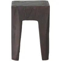 MUST Living Hocker Ativ aus Teakholz, skandinavisches Design, dunkelbraun, handgefertigtes Unikat