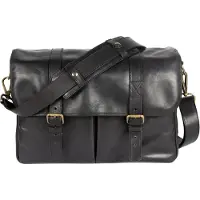Bronkey Roma Leder-Messenger-Tasche, schwarz