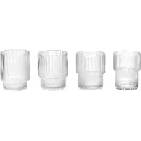 Ferm Living Wassergläser Ripple Small Clear 60 ml (4er-Set)