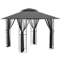 vidaXL Pavillon mit Seitenwänden Anthrazit 300x300x270 cm Stahl