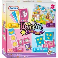 Grafix Einhorn Spieleset 4-in-1 Kinderspielebox