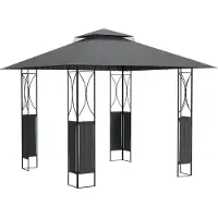 vidaXL Pavillon mit Dach Anthrazit 300x300x270 cm Stahl