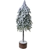 Clayre & Eef Weihnachtsdekoration Weihnachtsbaum 20x15x53 cm Grau Weiß Kunststoff