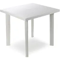 Ipae Pro Garden Quadratischer Tisch für den Außenbereich. Farbe: white 80x75x72cm