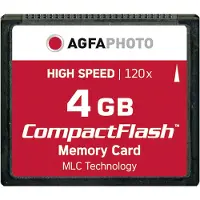 Agfa Compact Flash, 4GB, 4096 MB, Kompaktflash (CF), 100000 Zyklen pro logischen Sektor, 42.8 mm, 3.3 mm, 36.4 mm
