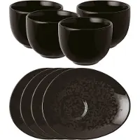 Arthur Krupp Tassen & Untertassen Porzellan Eclipse Night (4-teilig)