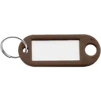 Combicraft Schlüsseletiketten mit ausziehbarem Papier in Dunkelbraun 55x22 mm - 100er Pack