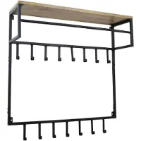Loft42 Petri XL Garderobe – 15 Haken – Metall – Schwarz – 100 x 105 x 30