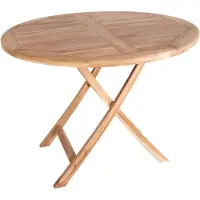 Ebuy24 Oline Gartentisch Ø100 cm Teakholz massiv.