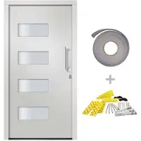 vidaXL Haustür Aluminium und PVC Weiß 110x210 cm