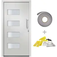 vidaXL Haustür Aluminium und PVC Weiß 100x200 cm