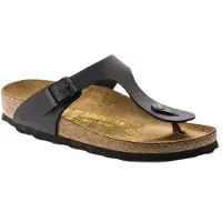 Birkenstock Gizeh Frauen Zehensteg Stil Birko Flor T Bar Sandale Schwarz – Vereinigtes Königreich 2.5 - EU 35 / Schwarz