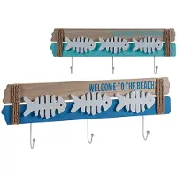 Gift Decor Garderobenpaneel aus Holz, Welcome to the beach, 5 x 21 x 59cm