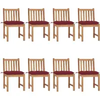 vidaXL Gartenstühle 8 Stk. mit Kissen Massivholz Teak
