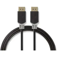 Nedis Displayport-Kabel - DisplayPort Stecker - DisplayPort Stecker - 8K@60Hz - Vergoldet - 2.00 m - Rund - PVC - Anthrazit - Box