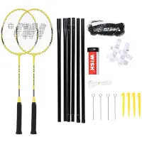 Wish ALUMTEC 4466 ROCKET SET FOR BADMINTON YELLOW 2PCS + SHUTTERS 3PCS + MESH + WISH LINES