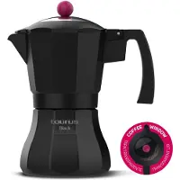 Taurus Italienische Kaffeemaschine KCP9006I Schwarz Aluminium 6 Tassen