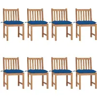 vidaXL Gartenstühle 8 Stk. mit Kissen Massivholz Teak