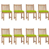 vidaXL Gartenstühle 8 Stk. mit Kissen Massivholz Teak