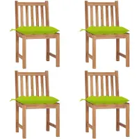 vidaXL Gartenstühle 4 Stk. mit Kissen Massivholz Teak
