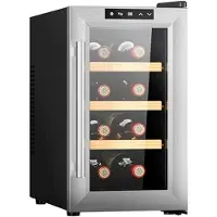 Cecotec 02708, Thermoelektrische Weinkühler, Freistehend, 8 Flasche(n), 65 W, E, Edelstahl