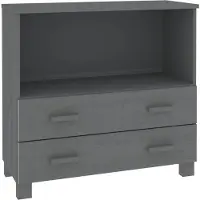 vidaXL Sideboard HAMAR Dunkelgrau 85x35x80 cm Massivholz Kiefer