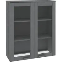 vidaXL Highboard-Oberteil HAMAR Dunkelgrau 85x35x100 cm Massivholz