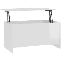 vidaXL Couchtisch Hochglanz-Weiß 102x55,5x52,5 cm Holzwerkstoff
