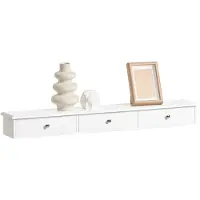SoBuy Wandregal mit 3 Schubladen - Max. 10 kg - 91 x 15 x 10 cm - Weiß