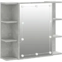 vidaXL Spiegelschrank mit LED Betongrau 70x16,5x60 cm