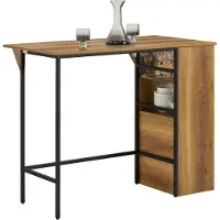 SoBuy FWT98-PF Bartisch Esstisch mit erweiterbarer Arbeitsfläche Esszimmer Balkontisch Küchentisch Bistrotisch Stehtisch Bartresen Balkontisch im Industrie-Design BHT ca.: 120x95x(45+18) cm
