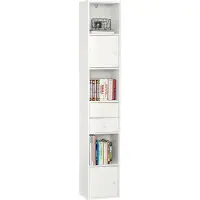 SoBuy Bücherregal - Säulenschrank - Max. 40 kg - 33 x 42 x 188 cm - Weiß