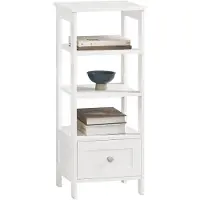SoBuy Hoher Seitenschrank - Büroschrank - Max. 45KG - 30 x 28 x 74 cm - Weiß