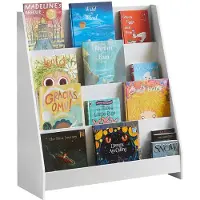 SoBuy Kinderbuchregal - 4 Ablagefächer - Weiß - 80x30x88 cm