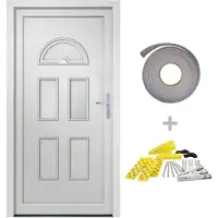 vidaXL Haustür Weiß 98x208 cm PVC