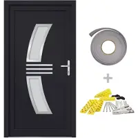 vidaXL Haustür Anthrazit 98x208 cm PVC
