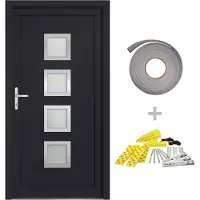 vidaXL Haustür Anthrazit 98x200 cm PVC