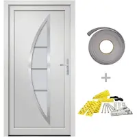 vidaXL Haustür Weiß 88x200 cm PVC