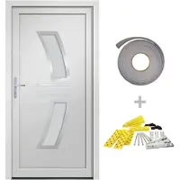 vidaXL Haustür Weiß 88x200 cm PVC