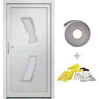 vidaXL Haustür Weiß 108x200 cm PVC