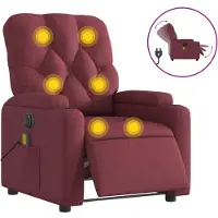 vidaXL Massagesessel Elektrisch Weinrot Stoff