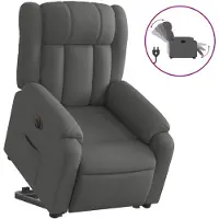 vidaXL Relaxsessel mit Aufstehhilfe Elektrisch Dunkelgrau Stoff